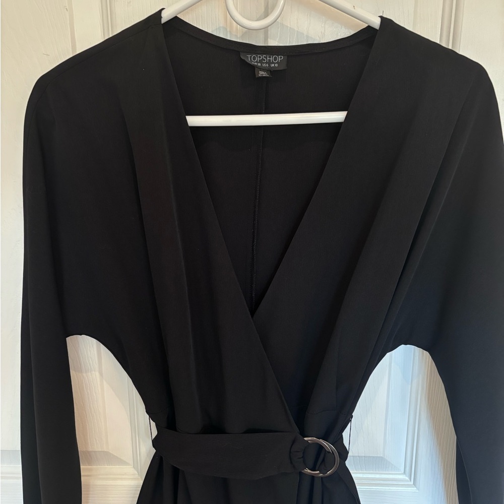 Topshop black wrap dress, size 6